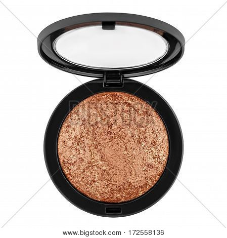 brown bronzer, powder, isolated on white background