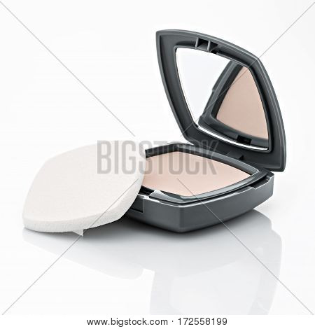 brown bronzer, powder, isolated on white background