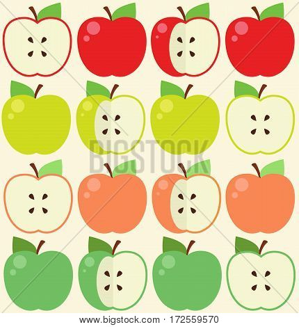 Seamless pattern with apples - Stock Illustration