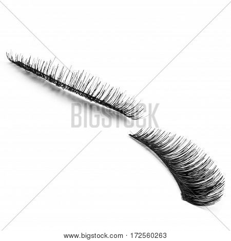 false eyelashes, black false eyelashes, isolated on white background
