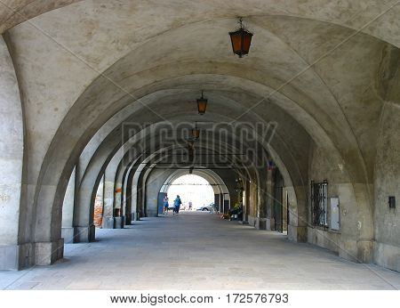 Arcade Gallery Of Orsetti House In Jaroslaw, Subcarpathian, Poland
