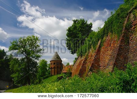 Old Wall Of Benedictine Abbey In Jaroslaw. Poland