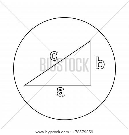 an images of Or pictogram Pythagoras theorem icon