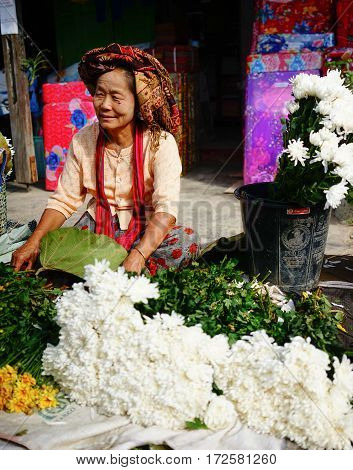 People At The Bogyoke Market In Yangon