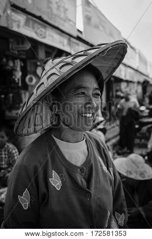 People At The Bogyoke Market In Yangon