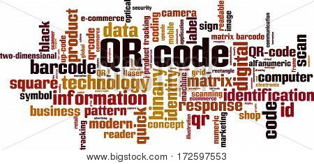 QR code word cloud concept. Vector illustration