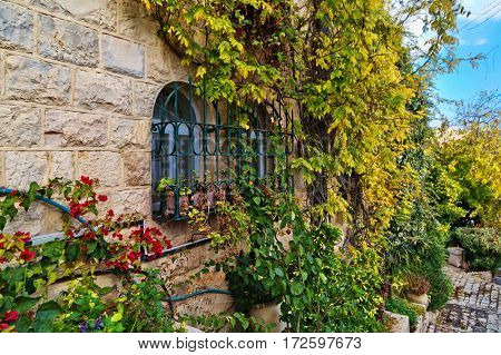 old house in Yemin Moshe district, Jerusalem, Israelin 