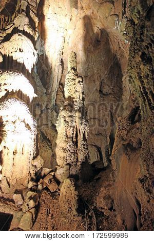 beautifull stalactites in cave located in Serbia