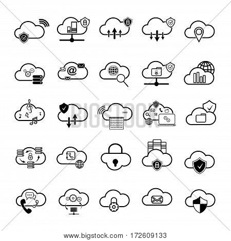 Set Of Cloud Icons