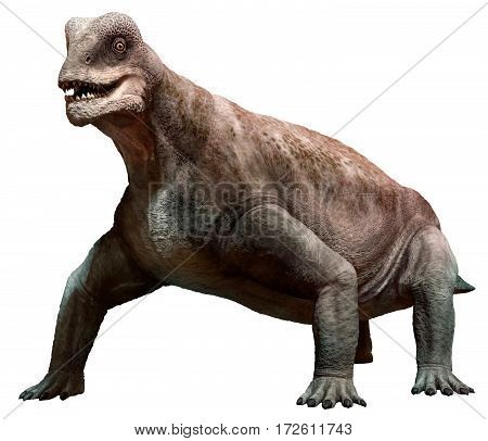 Moschops dinosaur from the Guadalupian  era 3D illustration