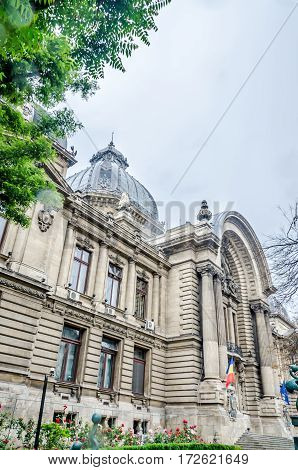 Bucharest, Romania - May 25, 2014: The Cec Palace Build In 1900, Design By Paul Gottereau.