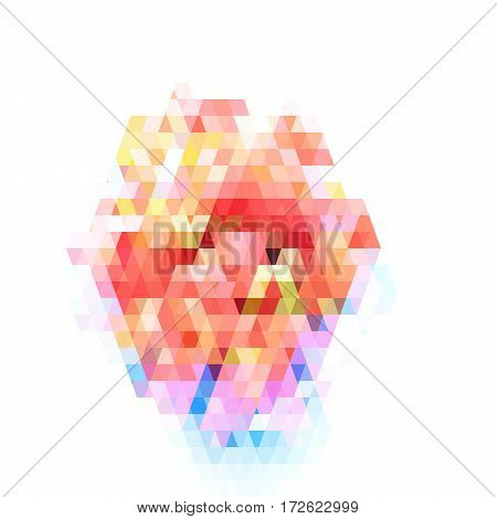 Abstract geometric pattern on white background. Colorful stained-glass pattern. Can be used as banner or logo. Vector