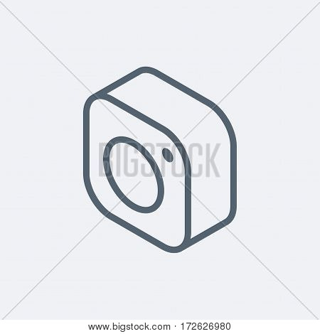 design new isometric digital camera emblem instagram