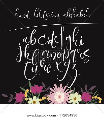 Hand Lettering Alphabet. Hand Drawn Letters. Modern Calligraphy Font. Vector