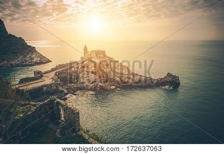 Roman Catholic Church of St. Peter in Lazzaro Spallanzani Portovenere Italy. Province of La Spezia.