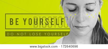 Be yourself overlay word young people