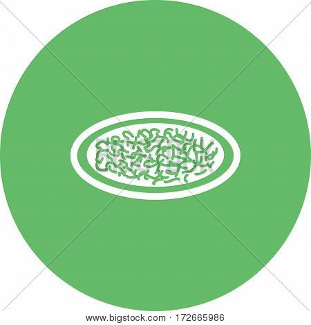 Chicken, alfredo, pasta icon vector image. Can also be used for european cuisine. Suitable for mobile apps, web apps and print media.