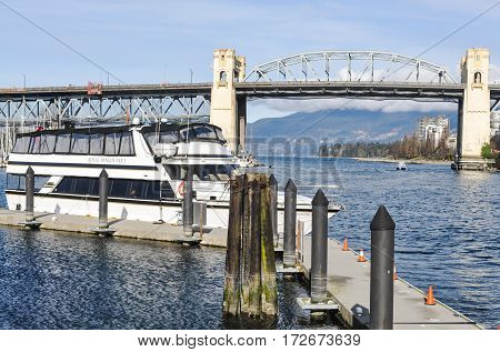 Burrard Bridge at Vancouver, BC Canada March 212017