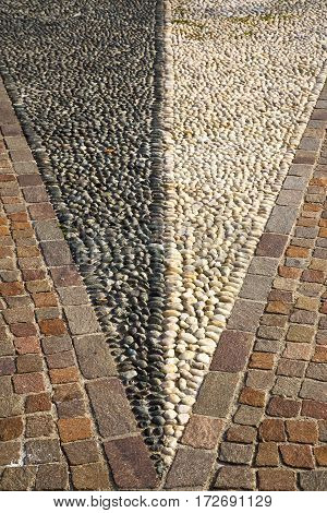 Near Mozzate  Abstract   Pavement Of  Curch   Wall Marble