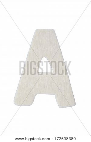 Wooden letter B isolated on white background with clipping path.