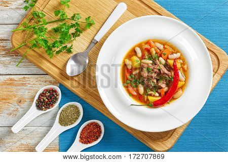 Boneless Oxtail Meat Soup With Root Vegetables