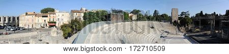 Panoramic View Of The Amphithater At Arles