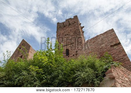 Castle ruin / Picture taken of a castle ruin in Germany Wertheim. Detail of the Wertheim Castle near Wertheim am Main in Southern Germany at evening time.