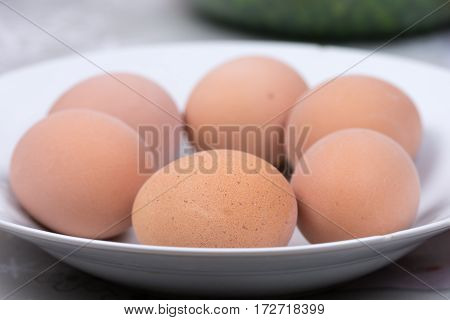 Boiled Eggs Served On The Plate