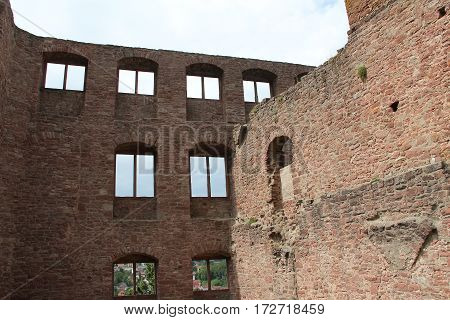 Castle ruin / Picture taken of a castle ruin in Germany Wertheim. Detail of the Wertheim Castle near Wertheim am Main in Southern Germany at evening time.