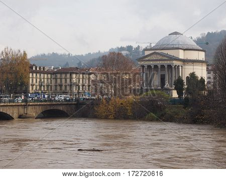 River Po Flood In Turin