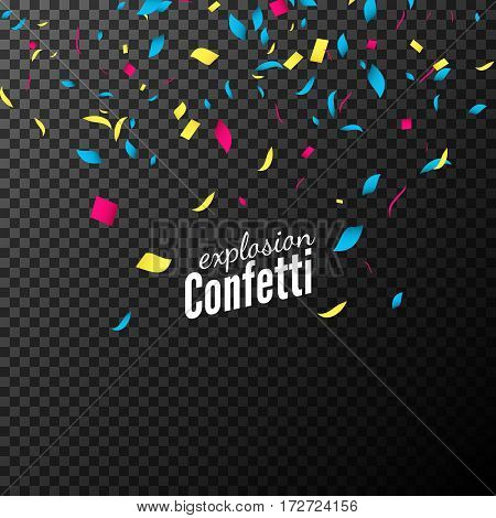 Confetti isolated vector design. Festive decoration for celebration party. Colorful flying confetti.
