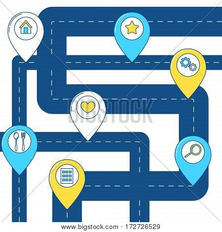 Map Pin Line Design