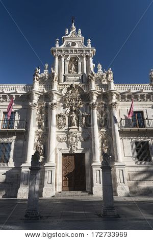 Valladolid (Castilla y Leon Spain): facade of the historic University
