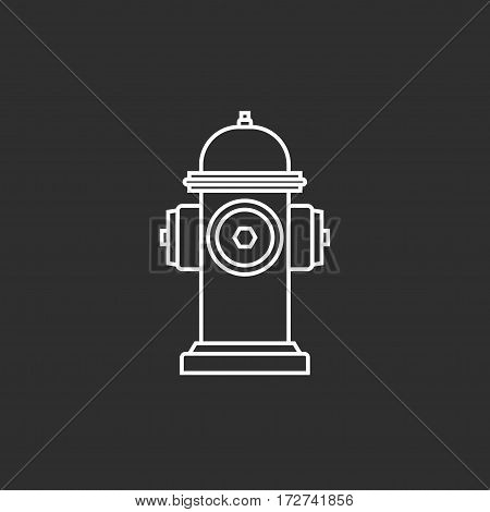 Hydrant firefighter extinguish the fire line icon in flat style isolated on black background. Vector Illustration