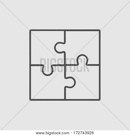 Puzzle vector icon eps 10. Creative group symbol. Cooperation.