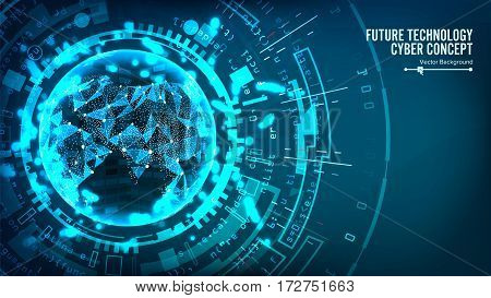 Futuristic Technology Connection Structure. Vector Abstract Background. Future Cyber Concept. Digital System