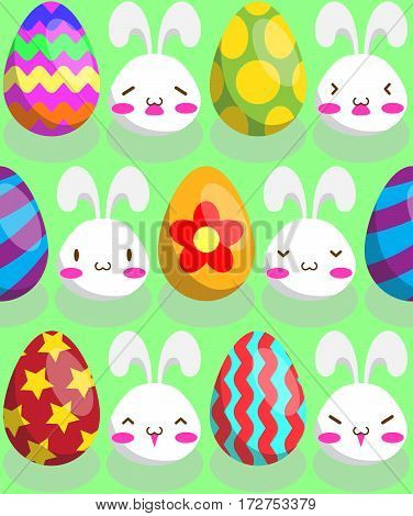 Pattern of Easter bunny and Easter Egg