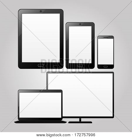 Devices for adaptive design preview. Vector illustration