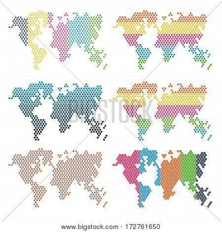 Infographics elements. World map in different styles