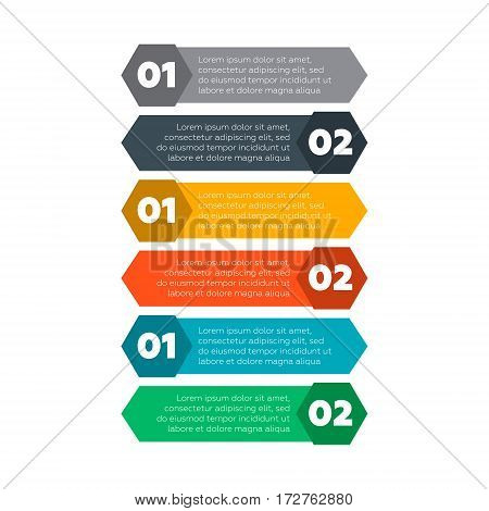 Infographics elements. Six steps process vector illustration