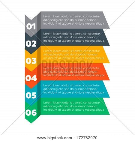 Infographics elements. Six steps process vector illustration