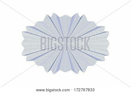 Guilloche decorative rosette element. Digital watermark. It can be used as a protective layer for certificate voucher banknote money design currency note check ticket reward etc