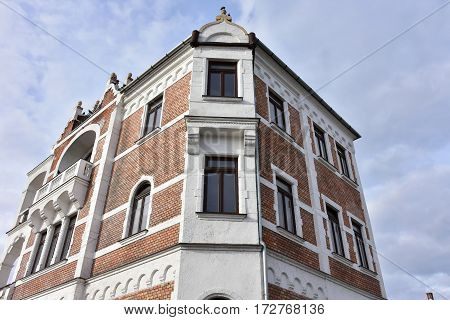 historic buildings and castle  of town Mosanmagyarovar in Hungary