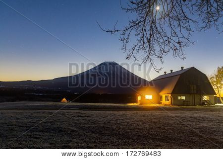 camping at mountain fuji, Japan
