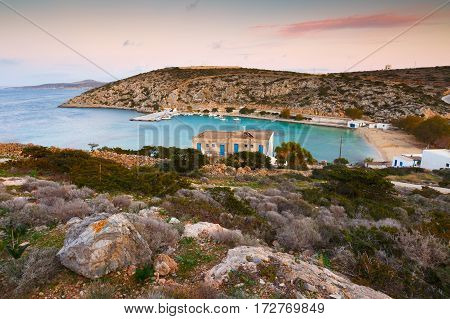 Agios Georgios village on Iraklia island in Lesser Cyclades, Greece.