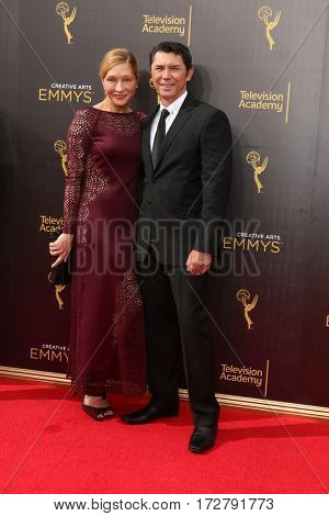 LOS ANGELES - SEP 11:  Yvonne Phillips, Lou Diamond Phillips at the 2016 Primetime Creative Emmy Awards - Day 2 - Arrivals at the Microsoft Theater on September 11, 2016 in Los Angeles, CA