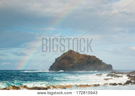 Roque de Garachico is a small island or roque located on the north coast of the island of Tenerife near Garachico Spain