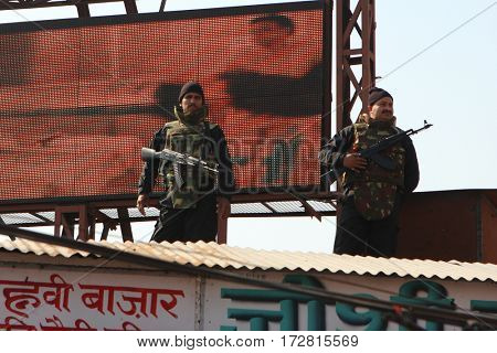 HARIDVAR, INDIA - JAN 14, 2009: During celebrations Makar Sankranti. Festival is celebrated in various parts of India to observe the day which marks the shift of the sun into ever-lengthening days.