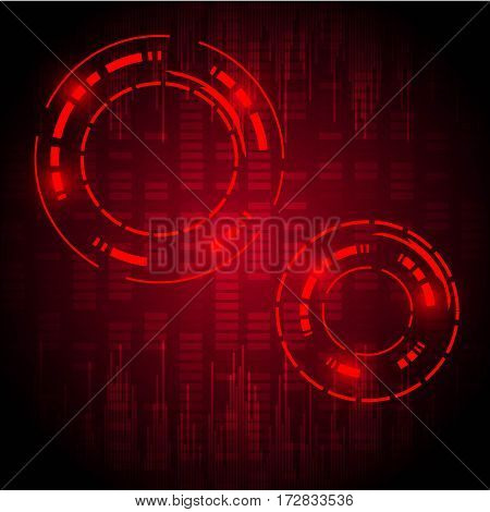 hi-tech geometric abstract in red background vector illustration