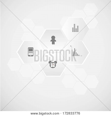 abstract infographic human beings in grey color vector illustration